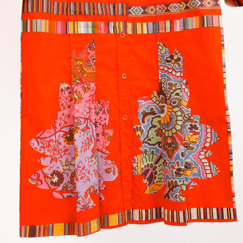 Etro Vintage Orange Printed Cotton Shirt Dress - Picture 6 of 10